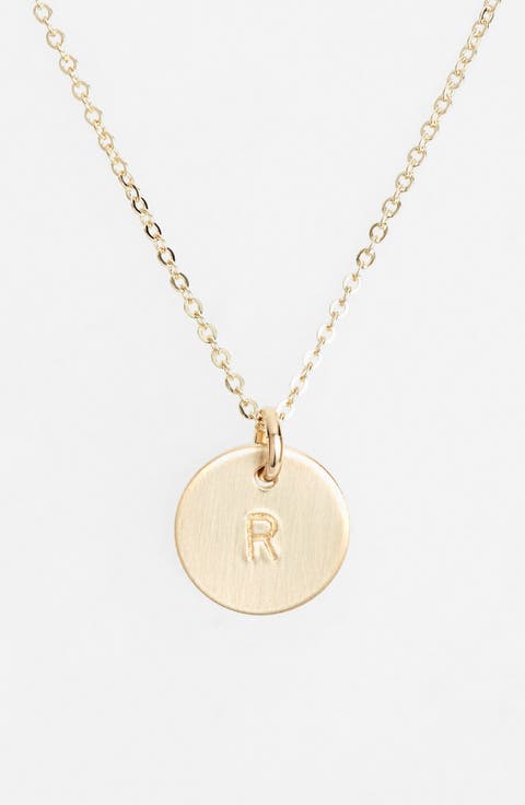 14k-Gold Fill Initial Mini Circle Necklace