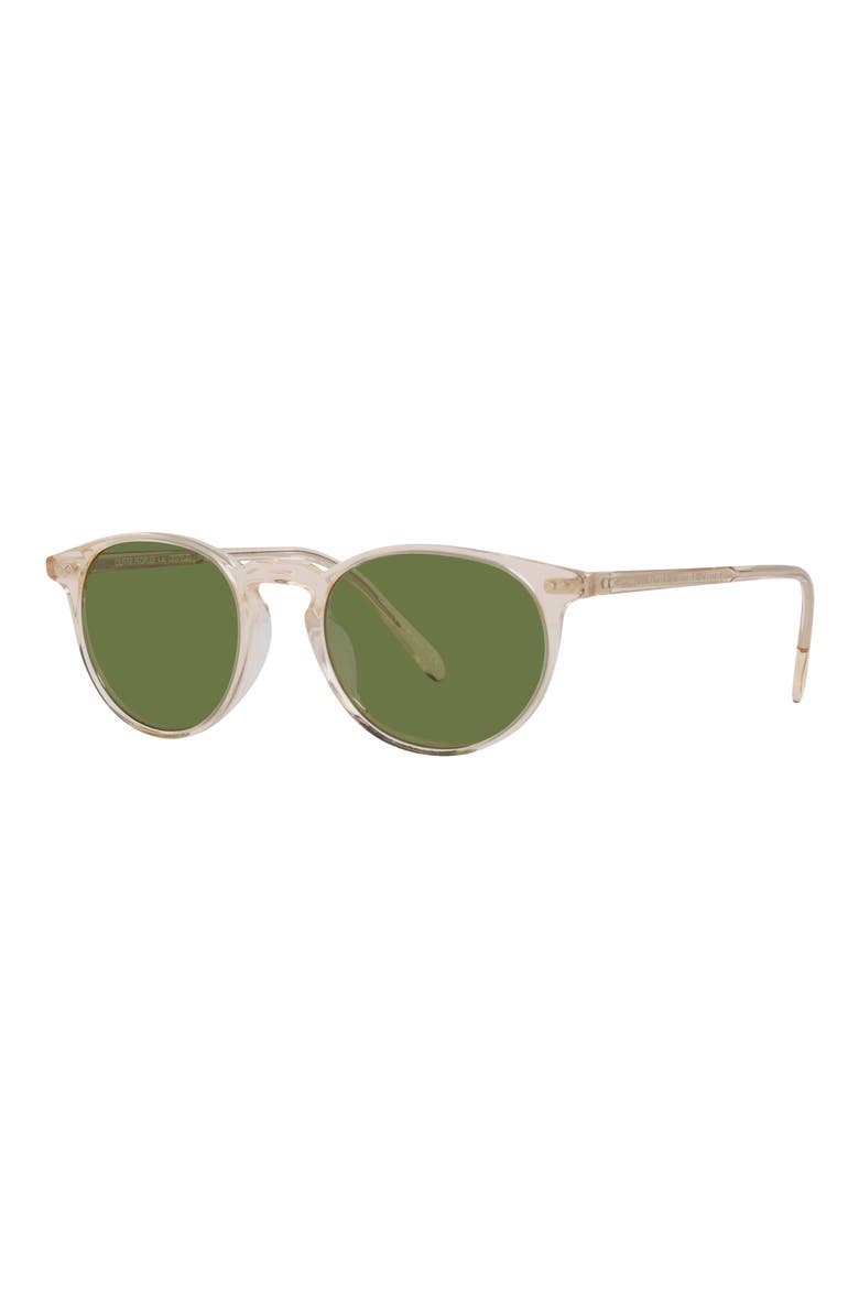 Riley 49mm Round Sunglasses, Alternate, color, LIGHT BEIGE