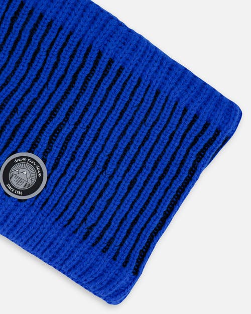 Deux Par Deux Lined Knit Neckwarmer In Blue