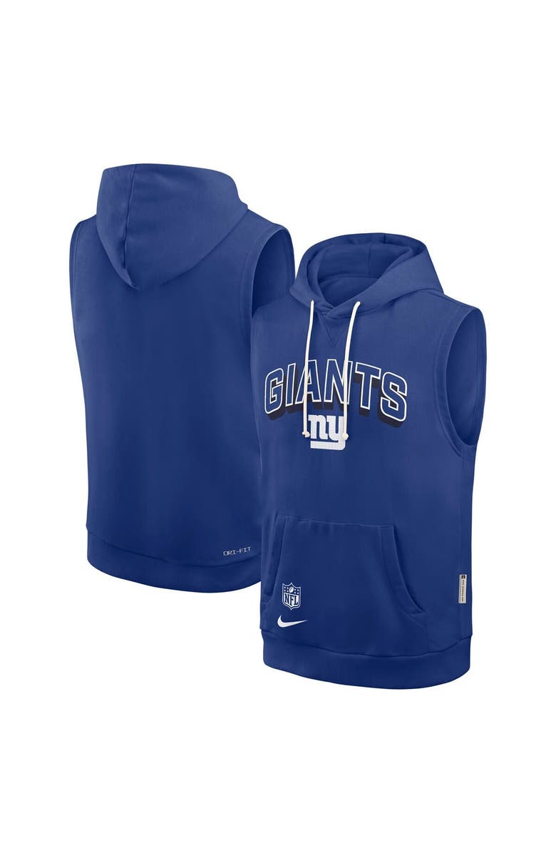 Nike Men's Nike Royal New York Giants Sideline Performance Sleeveless Pullover Hoodie, Alternate, color, Royal