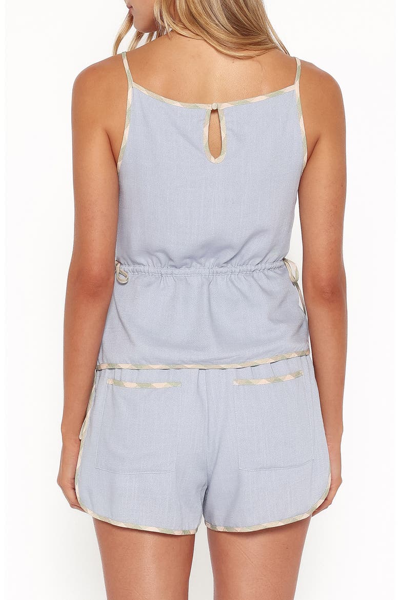 Bettie Camisole Top & Shorts Set, Alternate, color, LIGHT BLUE LINEN