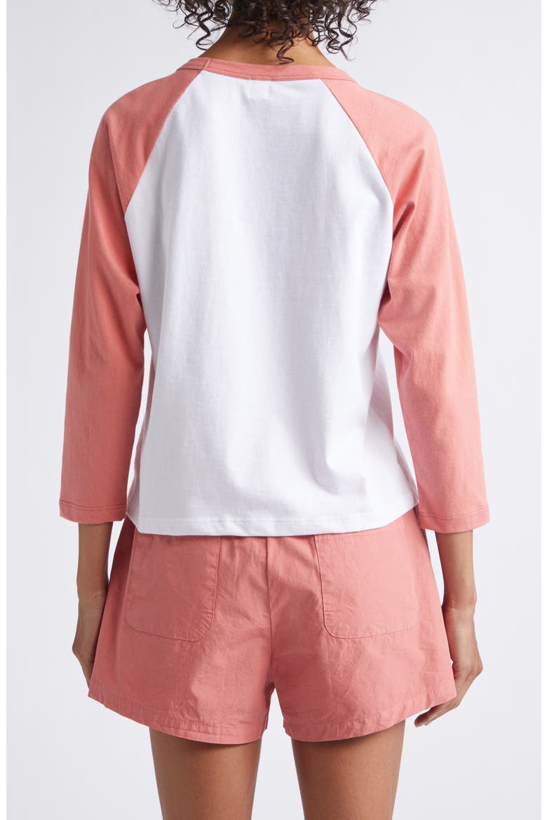 Margo Baseball T-Shirt, Alternate, color, WHITE/ CARNATION