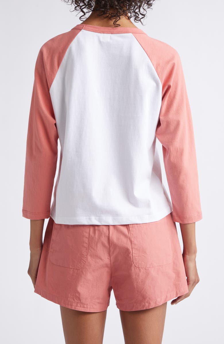LESET Margo Baseball T-Shirt, Alternate, color, White/ Carnation
