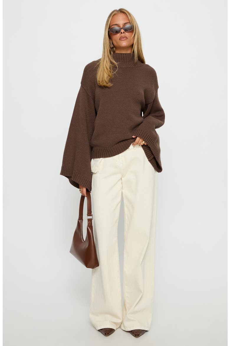 Neriel Turtleneck Sweater, Alternate, color, CHOCOLATE