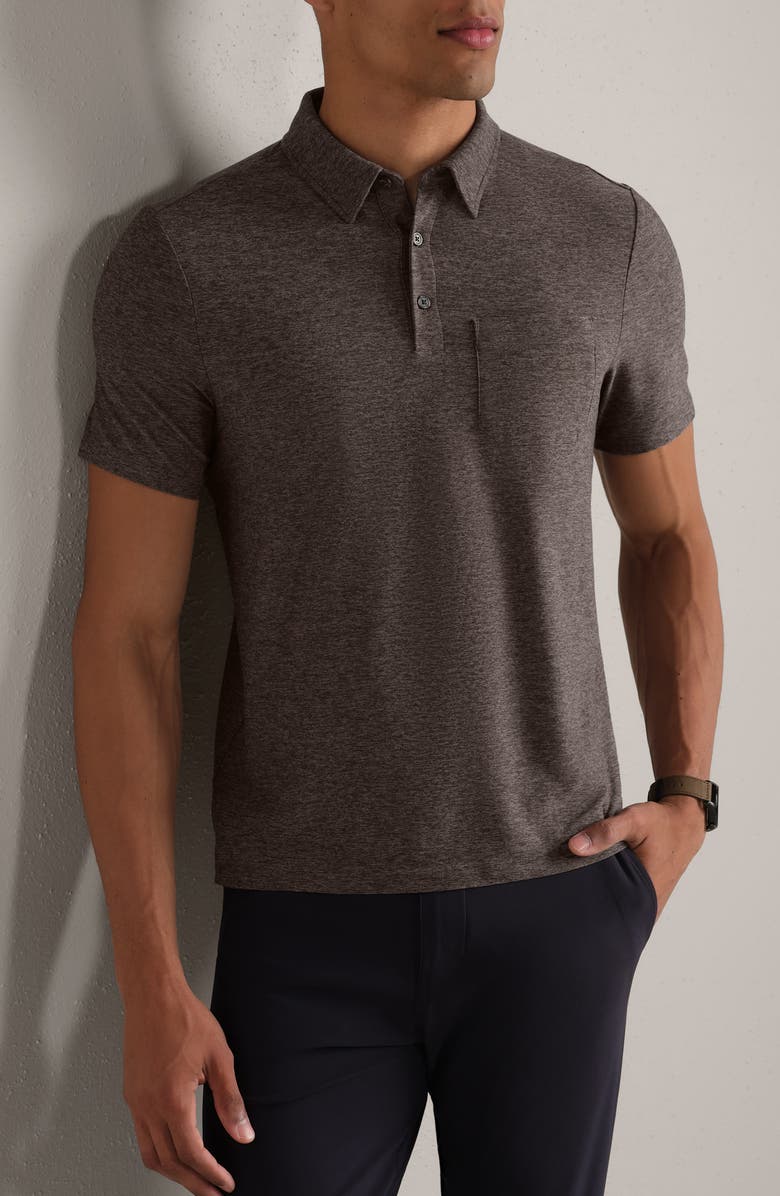 Rhone WFH Knit Polo, Main, color, Foggy Taupe Heather