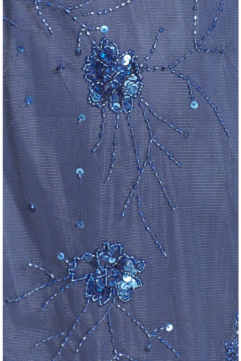 Embellished Illusion Yoke Mesh Dress, Alternate, color, MARLIN