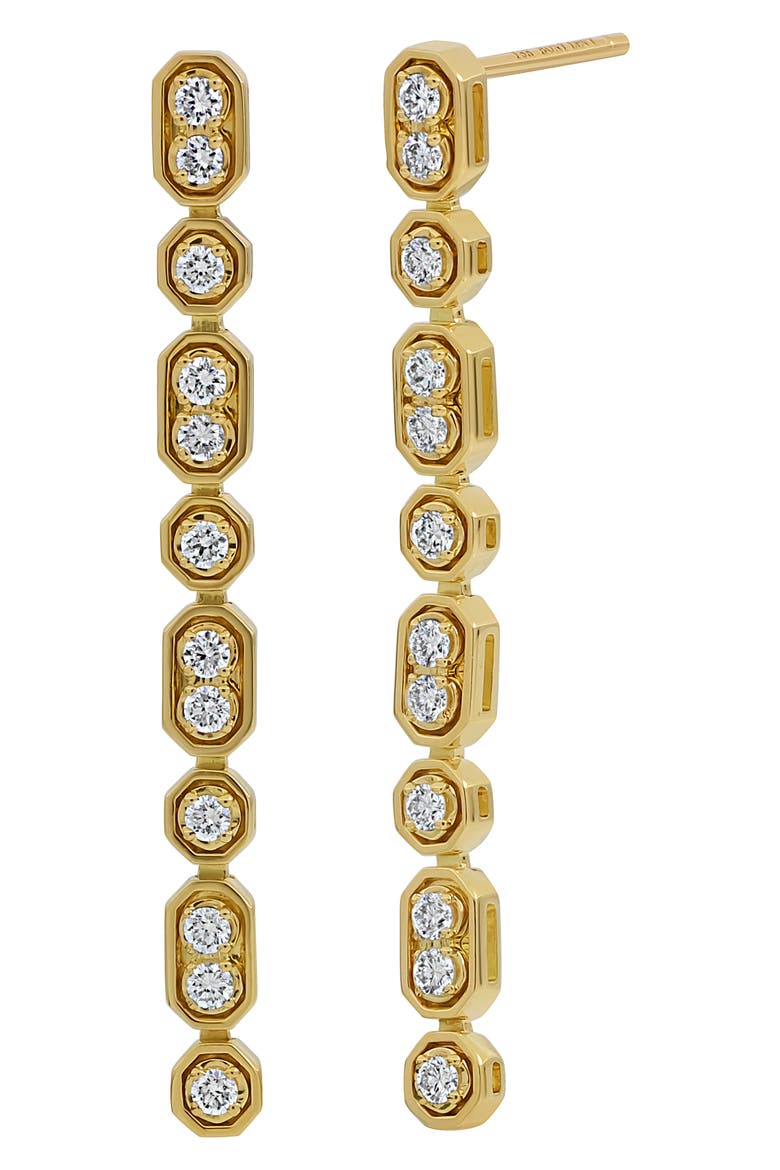 Florentine Diamond Linear Drop Earrings, Main, color, 18K YELLOW GOLD