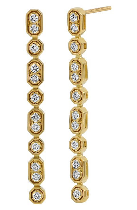 Florentine Diamond Linear Drop Earrings