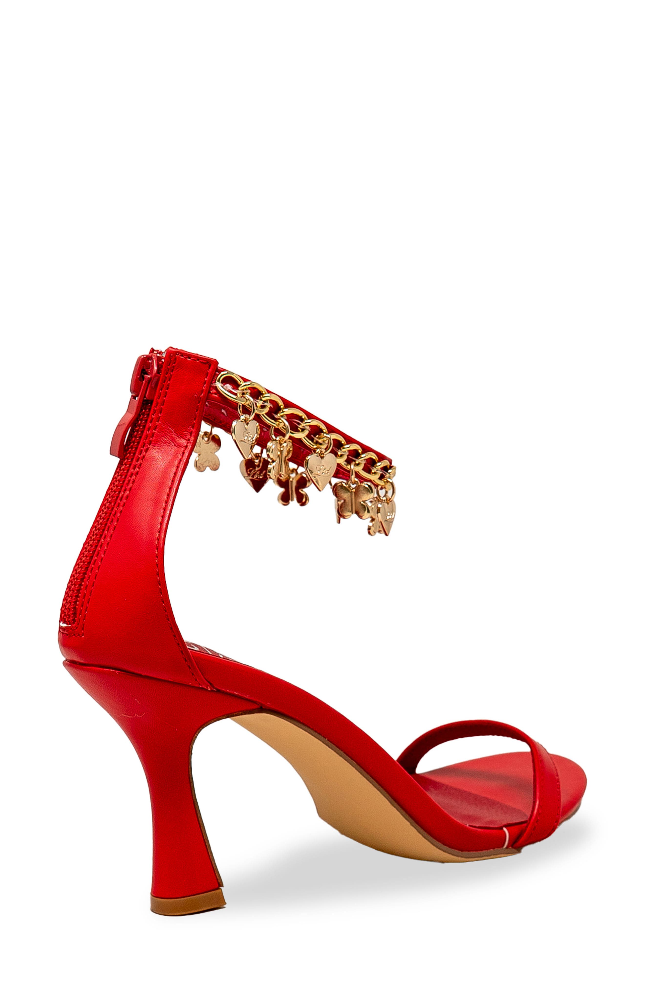 Iridessa Charm Ankle Strap Sandal, Alternate, color, RED