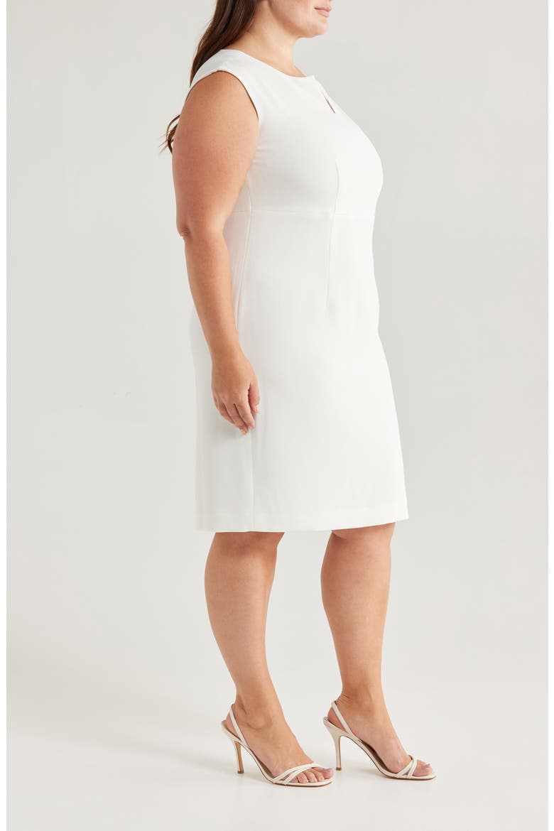 Notch Neckline Sleeveless Sheath Dress, Alternate, color, VANILLA ICE