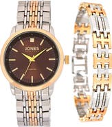 Jones New York Diamond Two-Tone Bracelet Watch & Bracelet Set, 42mm