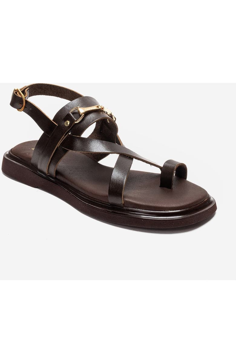 Forever & Always Shoes Fabiana Leather Thong Sandal, Alternate, color, Brown