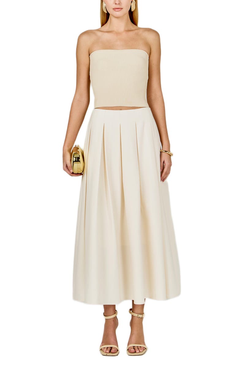 Endless Rose Pleated Midi Skirt, Alternate, color, Ivory