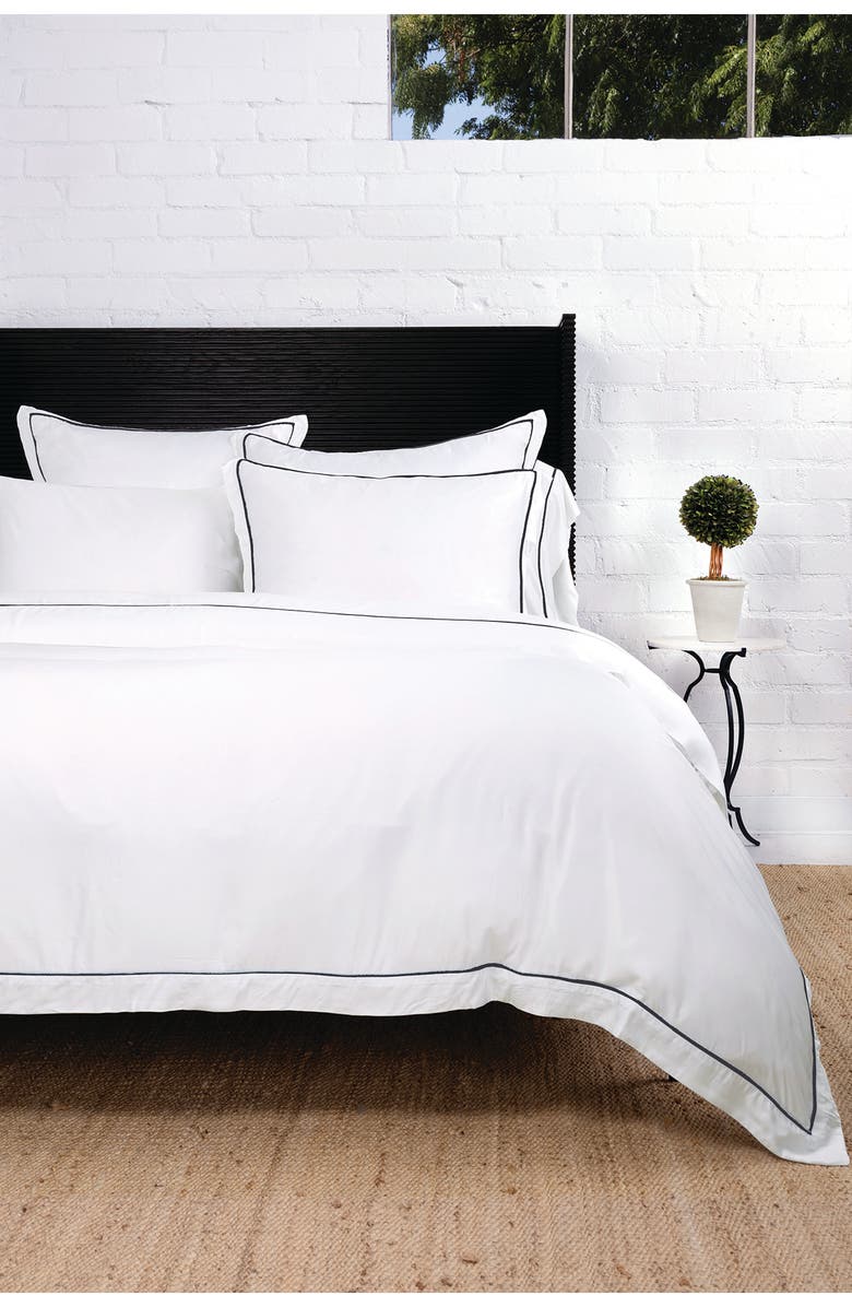 Pom Pom at Home Sheena Sateen Duvet Cover & Shams Set, Alternate, color, Midnight