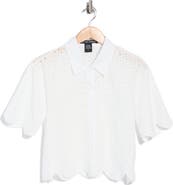 Forgotten Grace Crop Eyelet Top