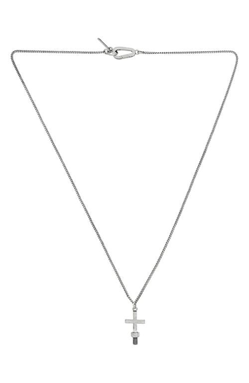 Allsaints Screw Cross Pendant Necklace