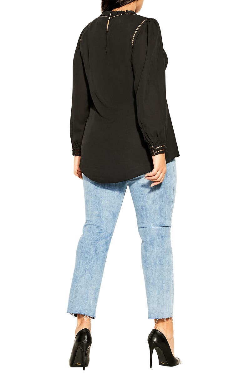 City Chic Kiss Me Quick Long Sleeve Blouse, Alternate, color,