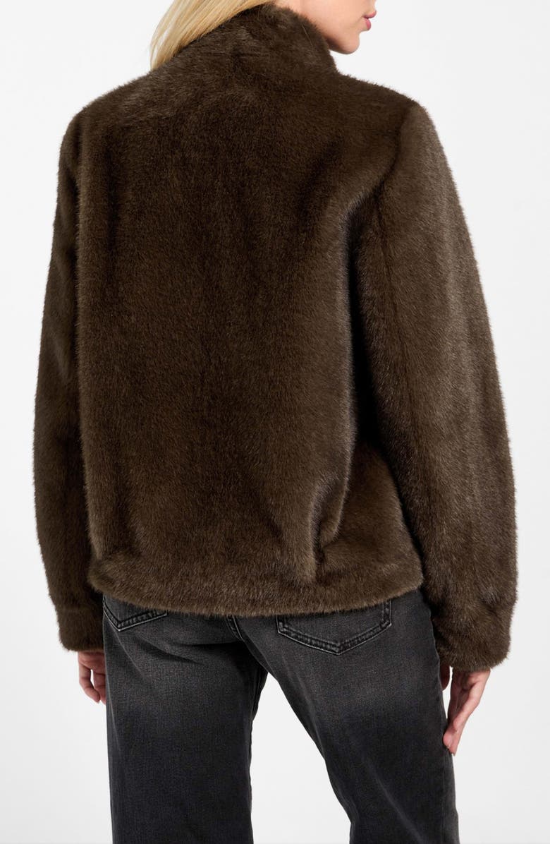 GUESS Luna Faux Fur Jacket, Alternate, color, Brown
