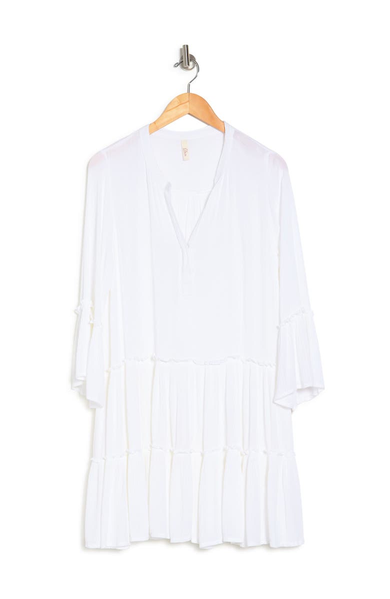 Elan A-Line Tiered Mini Dress, Alternate, color, White