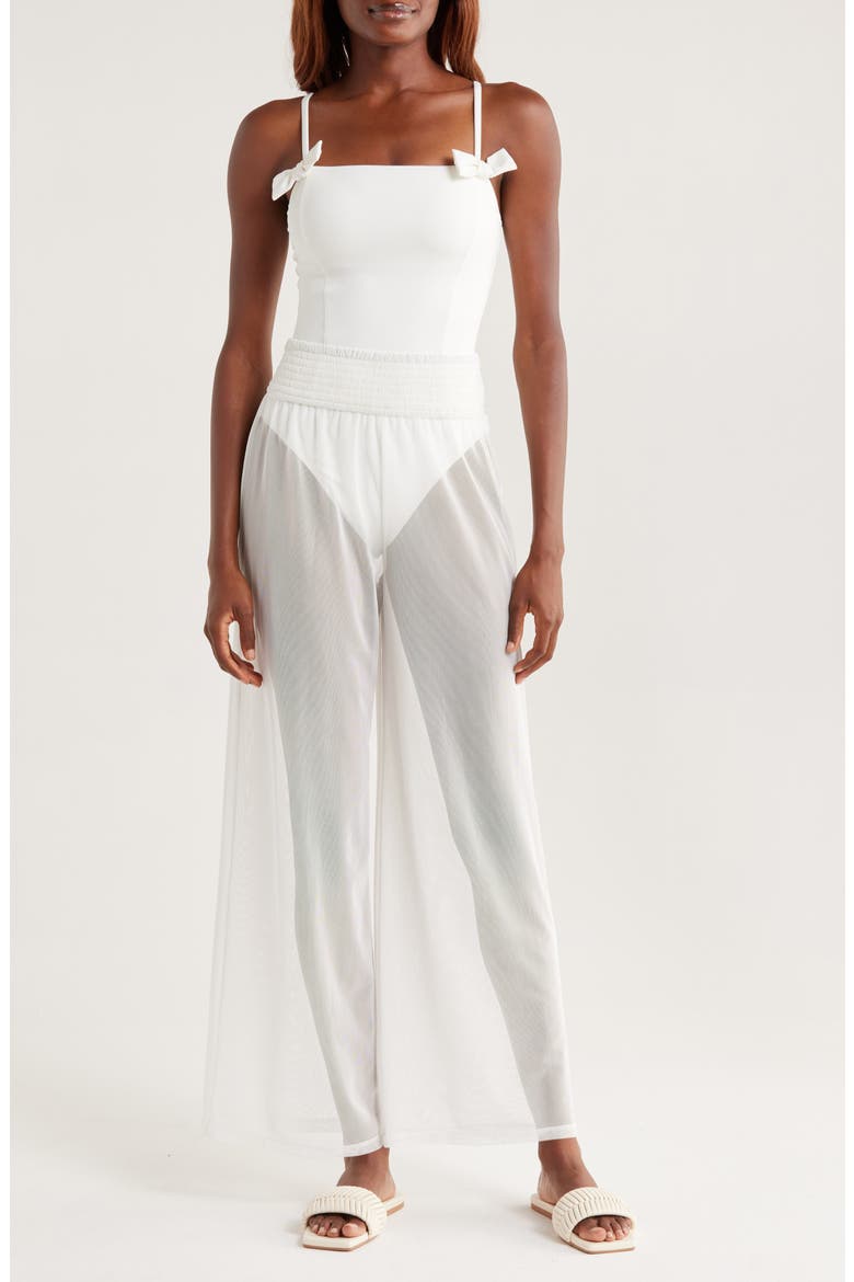 Eliza Cover-Up Pants, Main, color, WHITE