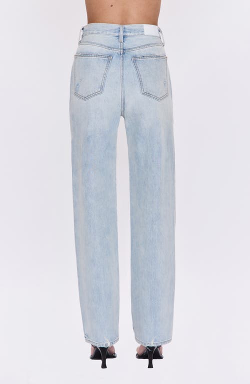 Pistola Cassie Embellished High Waist Ripped Straight Leg Jeans In Blue