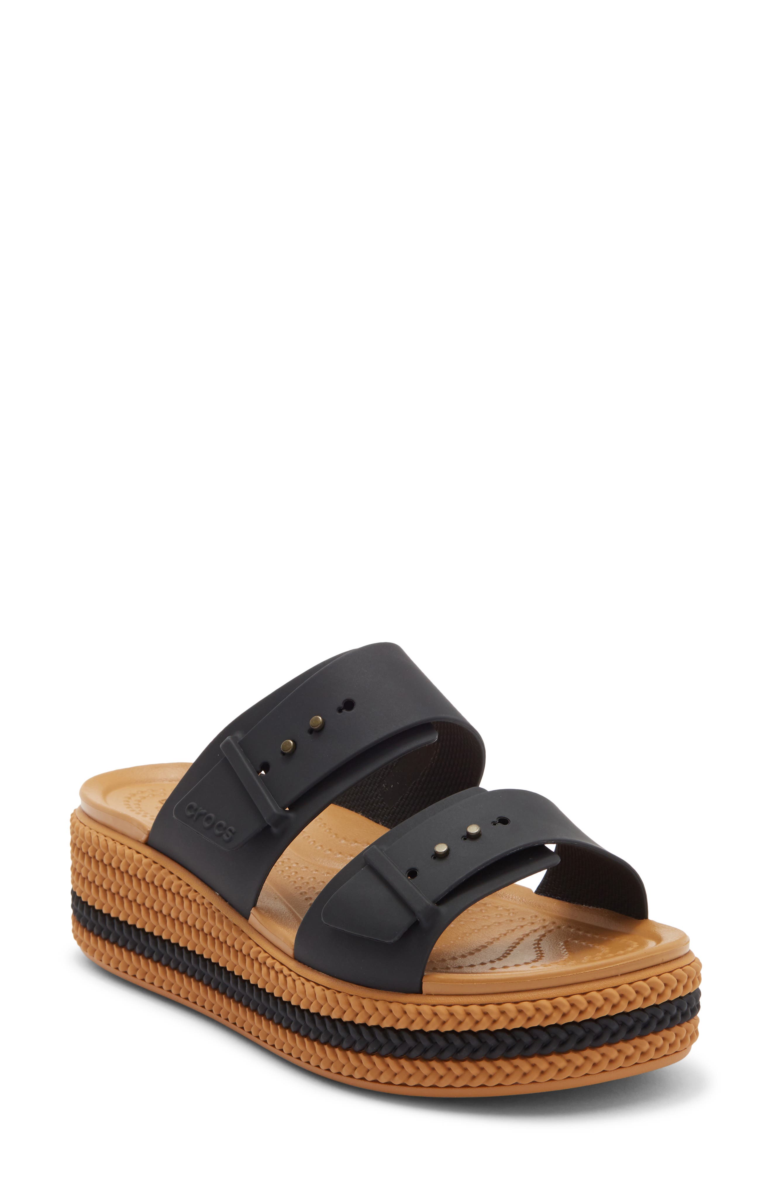 CROCS Brooklyn Buckle Wedge Slide Sandal
