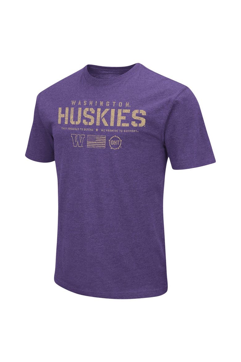 Men's Colosseum Purple Washington Huskies OHT Military Appreciation Flag 2.0 T-Shirt, Alternate, color, Purple