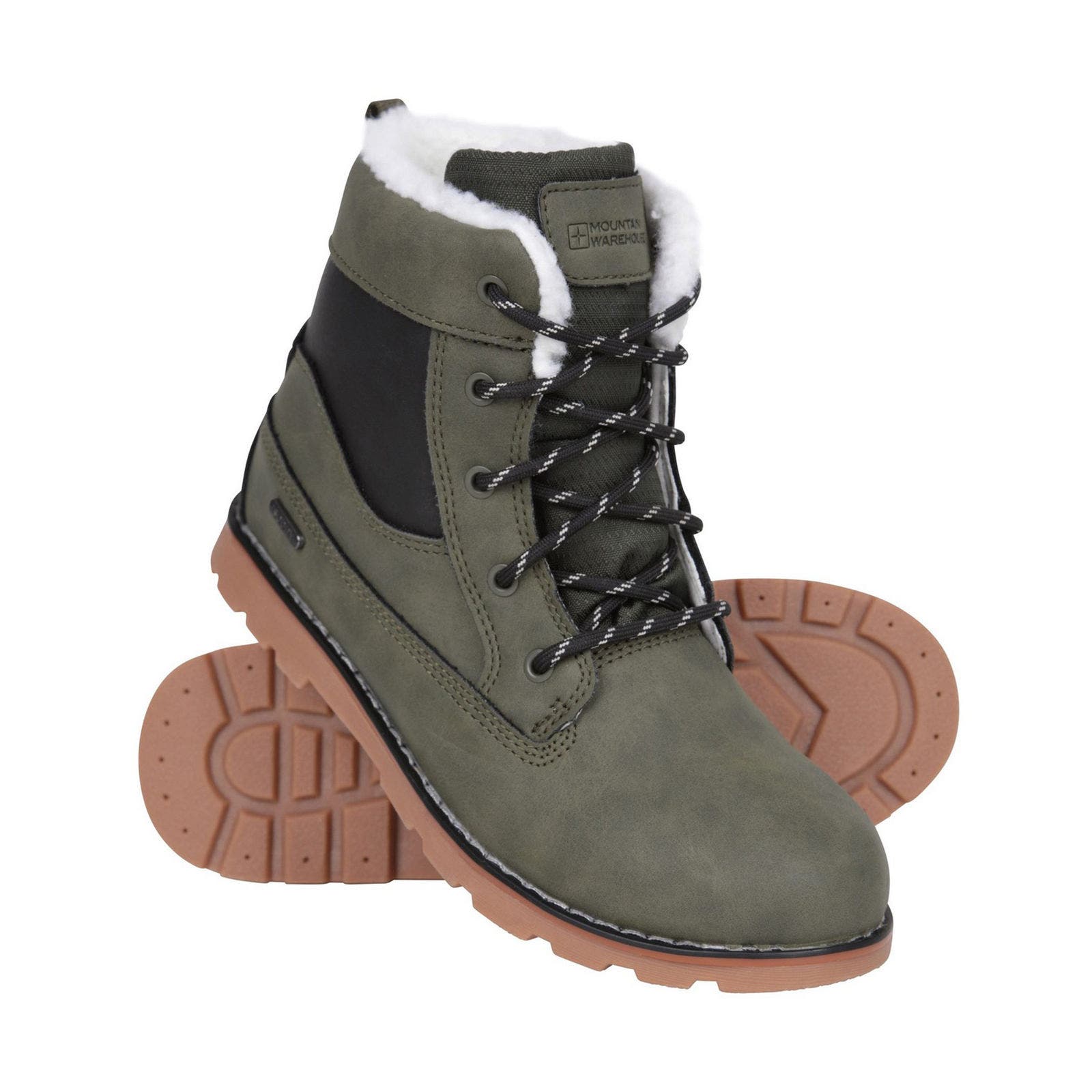 Childrens/Kids Chestnut Borg Waterproof Casual Boots, Alternate, color, Khaki Green