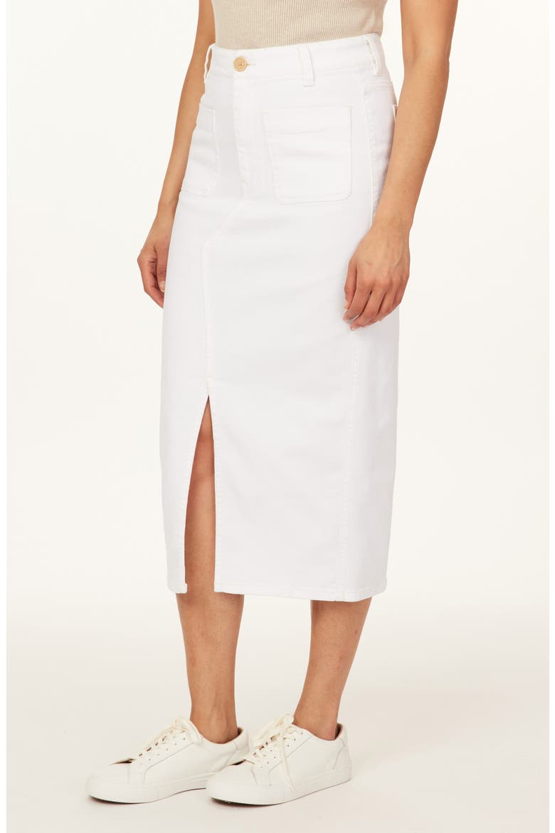The Denim Pencil Skirt, Alternate, color, BLANC DE BLANC