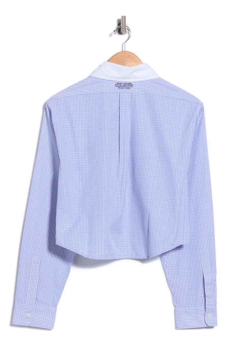 The Cropped Femme Cotton Shirt, Alternate, color, BLUE MULTI
