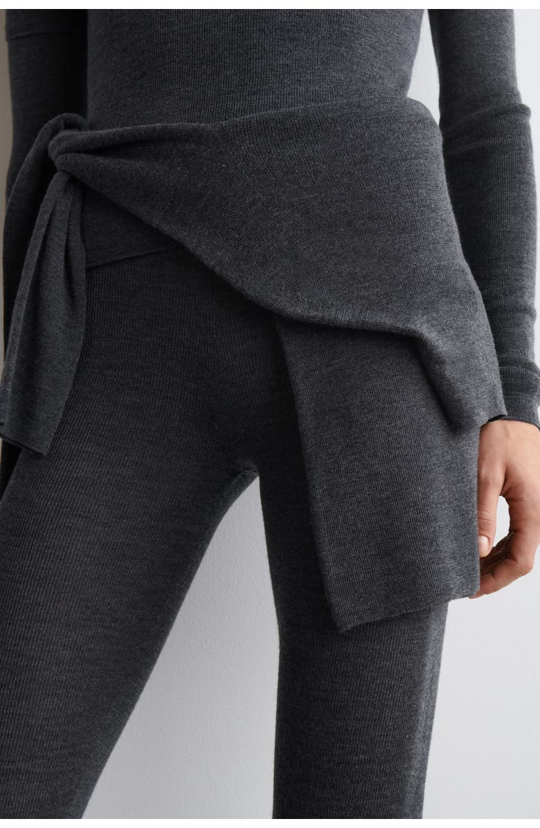 COS Seamless Merino Wool Leggings, Alternate, color, Charcoal Mélange