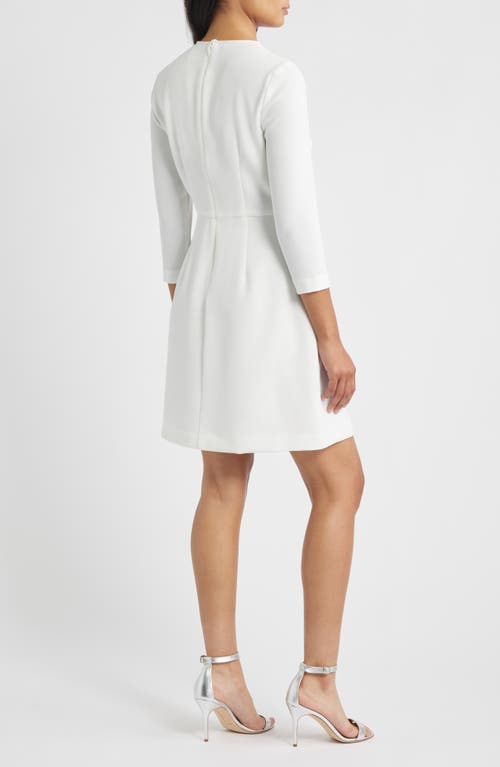 Eliza J Bow Embellished A-line Dress In White