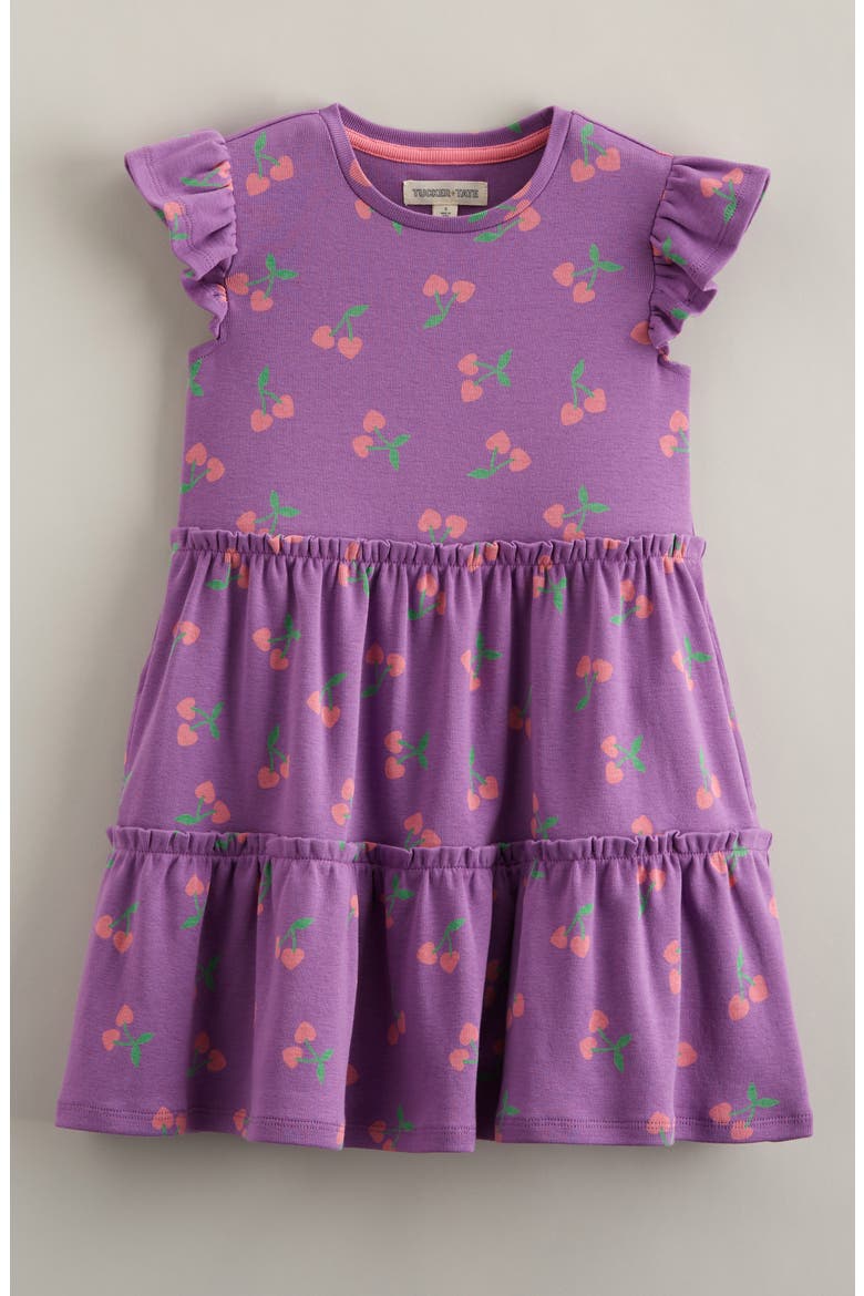 Kids' Print Cotton Dress, Main, color, PURPLE FOXGLOVE CHERRY HEARTS