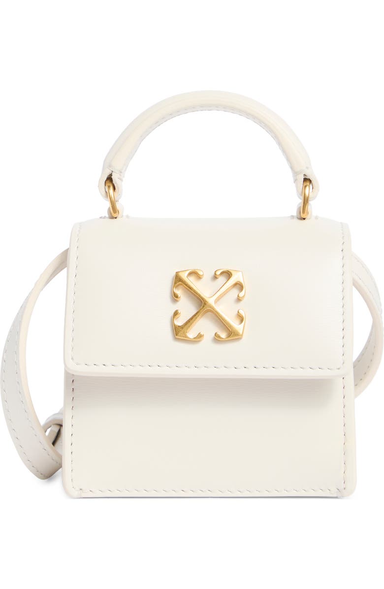 Off-White Micro Jitney Leather Top Handle Bag, Main, color,