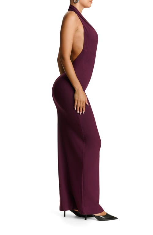 Naked Wardrobe Butter Plunge Halter Maxi Dress
