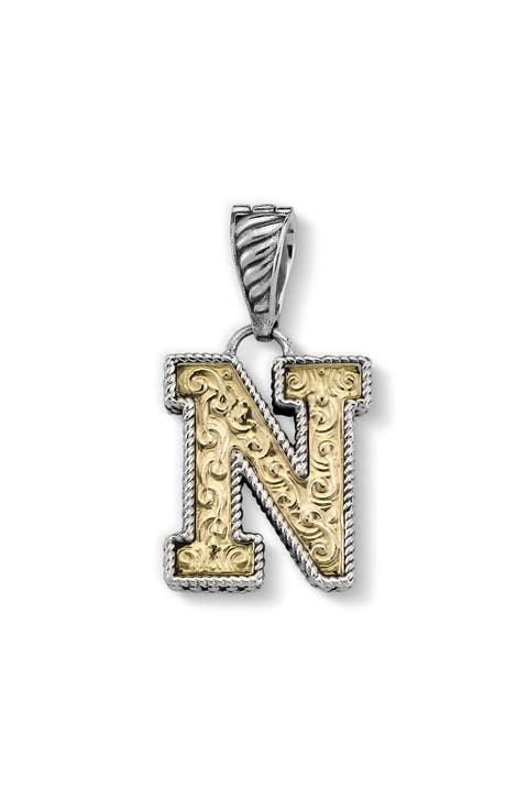 Two-Tone Initial Pendant