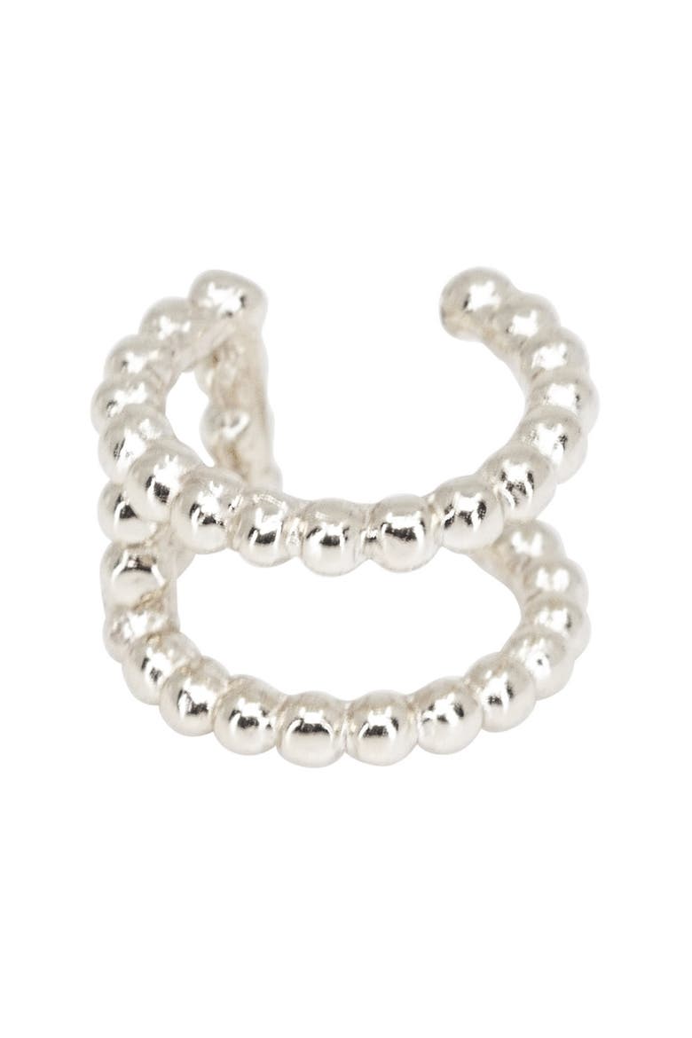 Double Band Ear Cuff, Main, color, SILVER