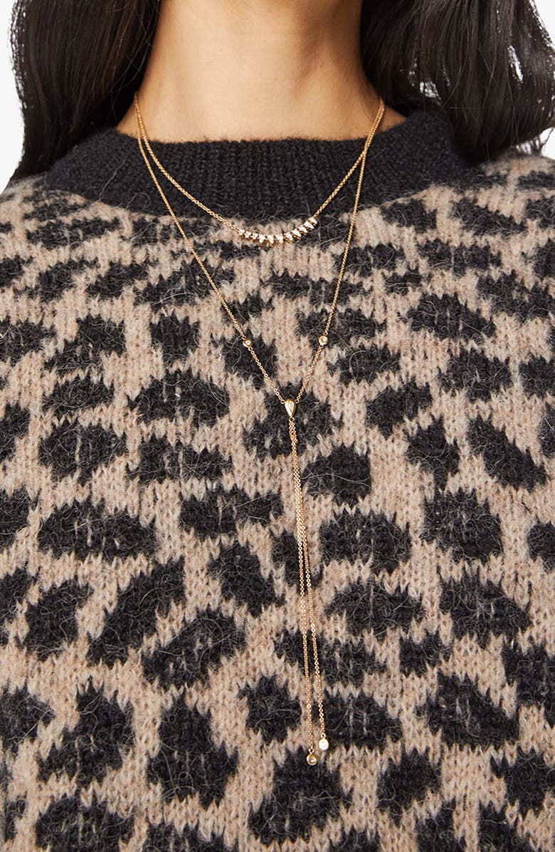 MOTHER The Itsy Crop Sweater, Alternate, color, Spotted At The Front Row