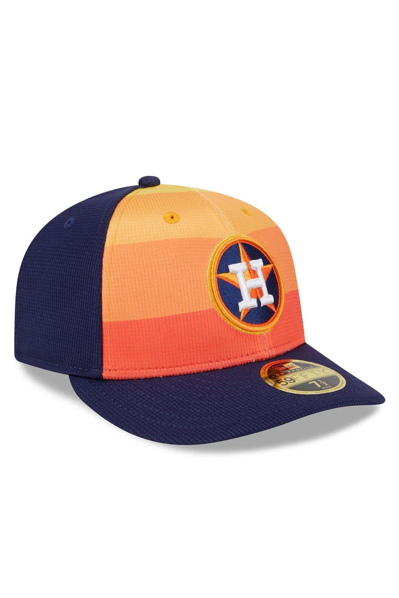 Men's New Era  Orange Houston Astros 2024 Batting Practice Low Profile 59FIFTY Fitted Hat, Alternate, color, Orange