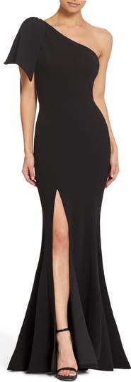 Georgina One-Shoulder Crepe Gown