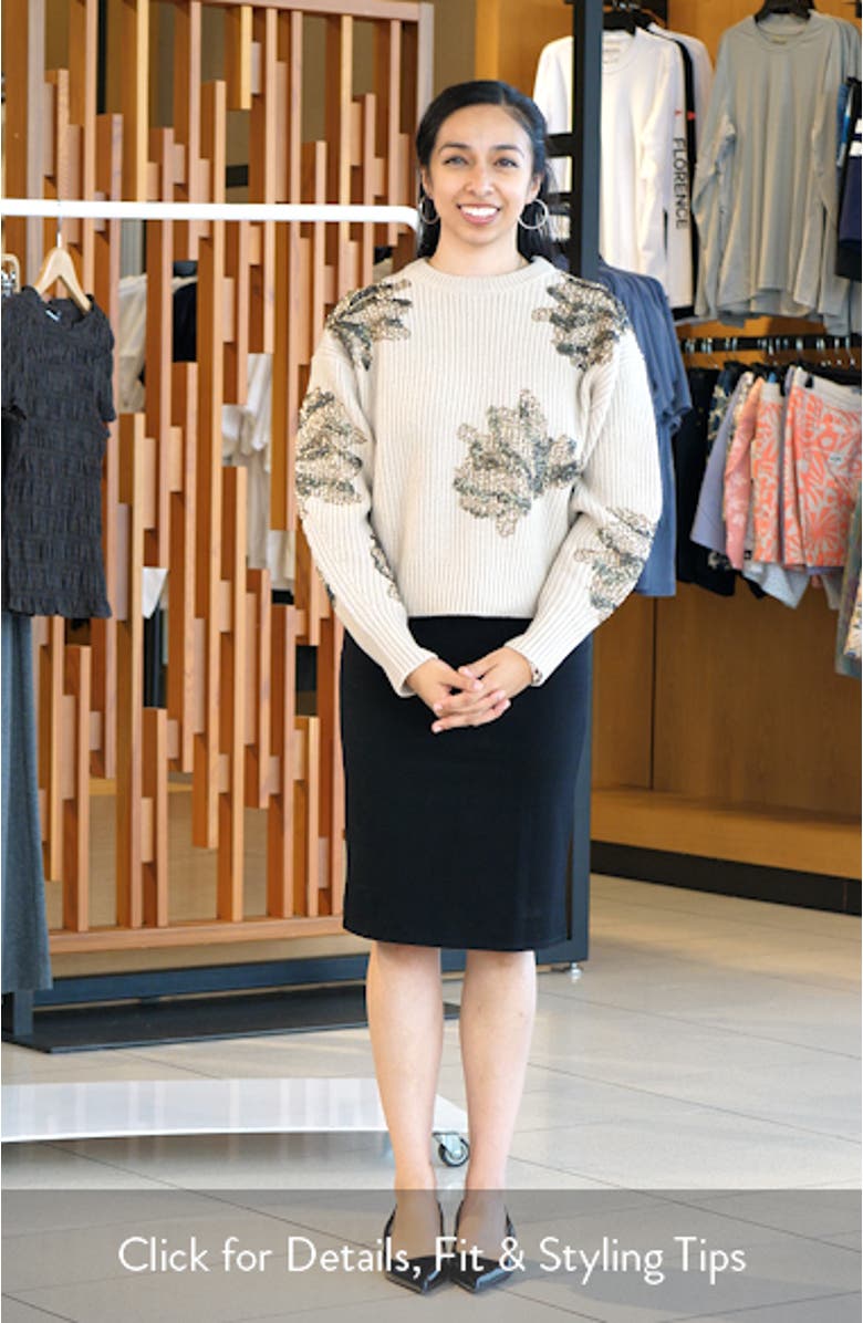 Julie Sequin Detail Wool Sweater, sales video thumbnail