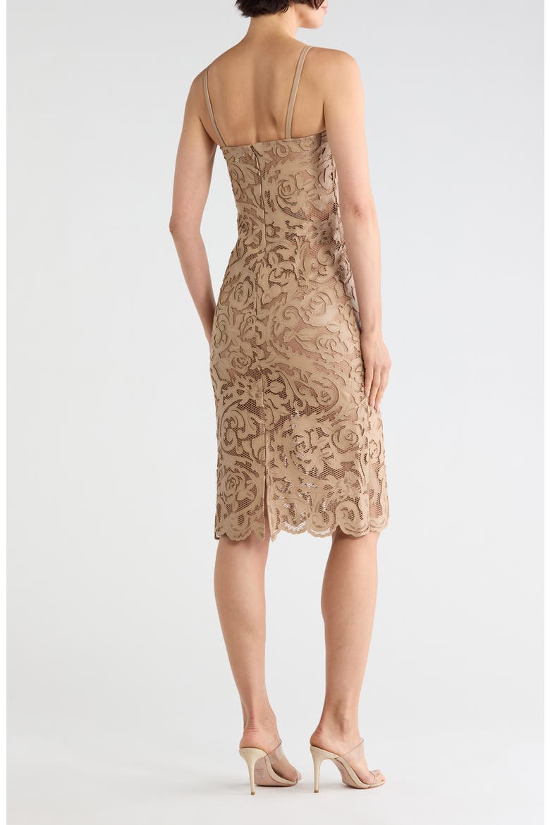 Kazuko Lasercut Midi Dress, Alternate, color, CAPPUCCINO