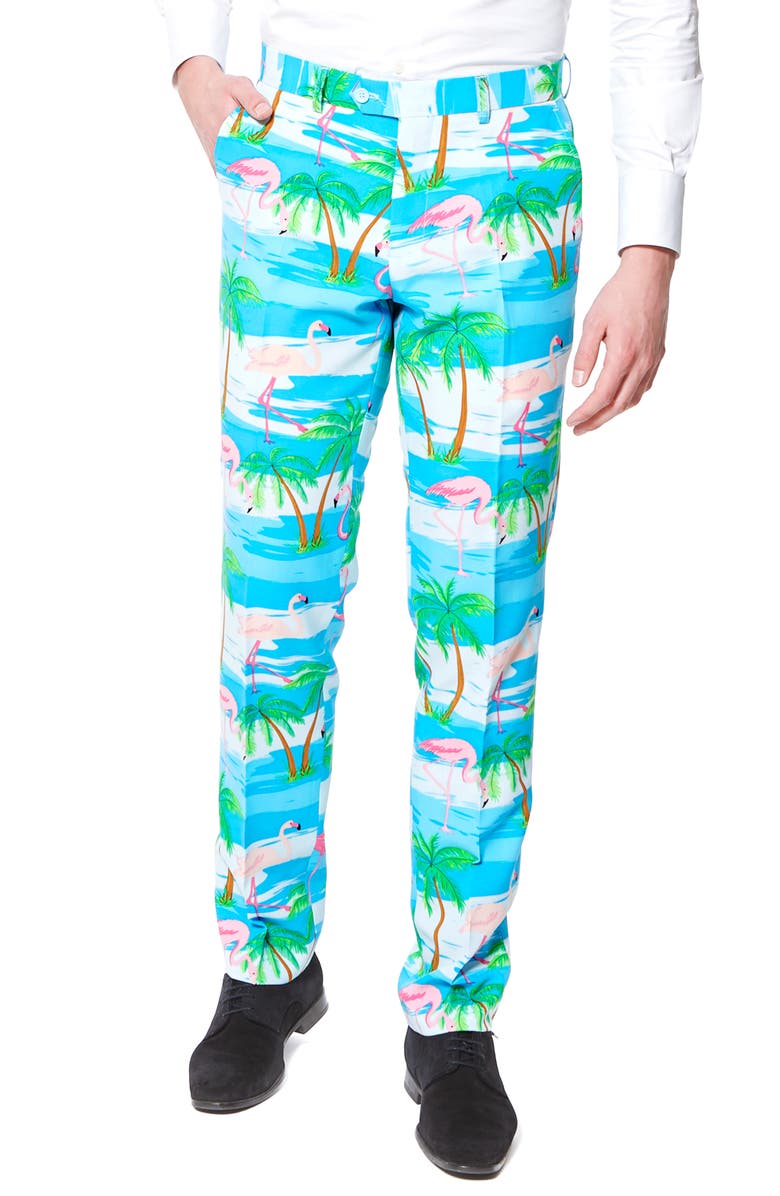 OppoSuits 'Flaminguy' Trim Fit Two-Piece Suit with Tie, Alternate, color, 