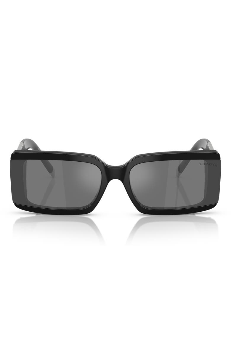 Tiffany & Co. 62mm Oversize Rectangular Sunglasses, Main, color, Black