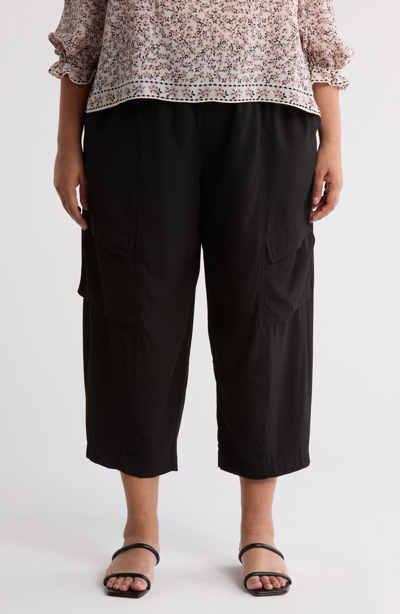 MAX STUDIO Pull-On Cargo Pants, Main, color, Black