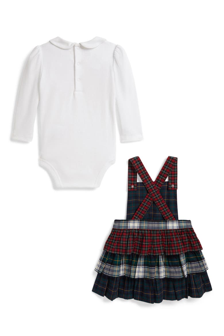 Kids' Plaid Tiered Dress & Bodysuit Set, Alternate, color, MULTI