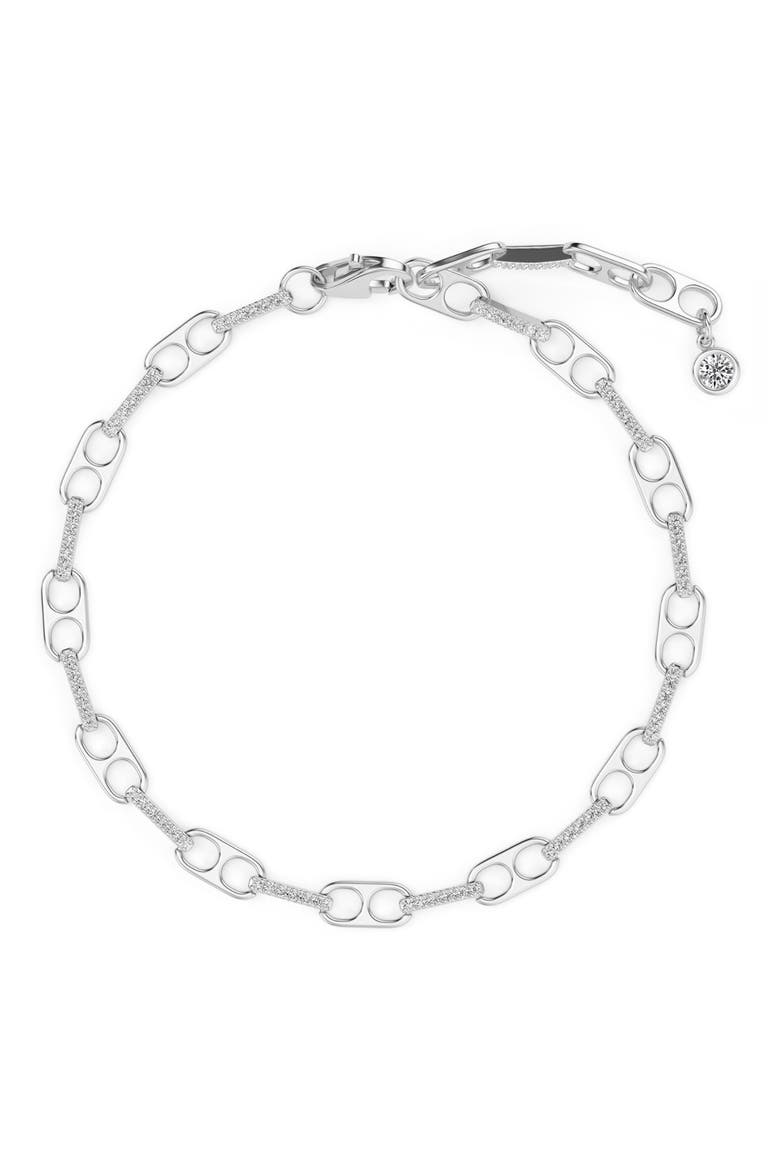 Pavé Link Paperclip Bracelet, Alternate, color, PURE PLATINUM CLEAR CZ