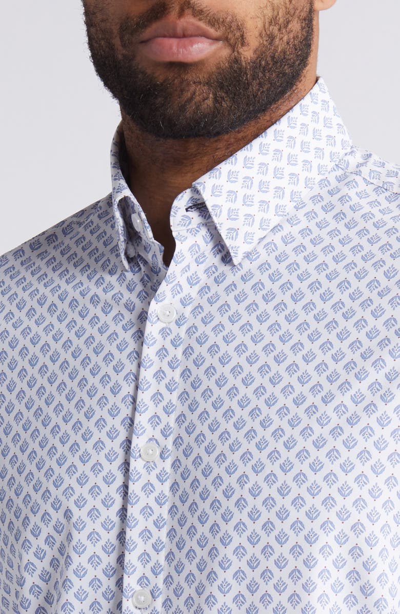 Mizzen+Main Monaco Trim Fit Botanic Print Performance Button-Up Shirt, Alternate, color, 