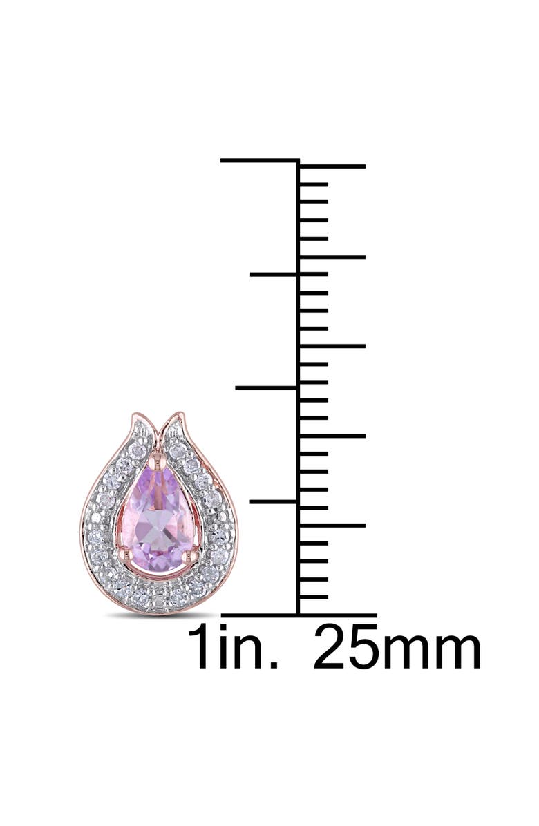 Julianna B. Rose de France & Diamond Teardrop Stud Earrings, Alternate, color, Pink Amethyst