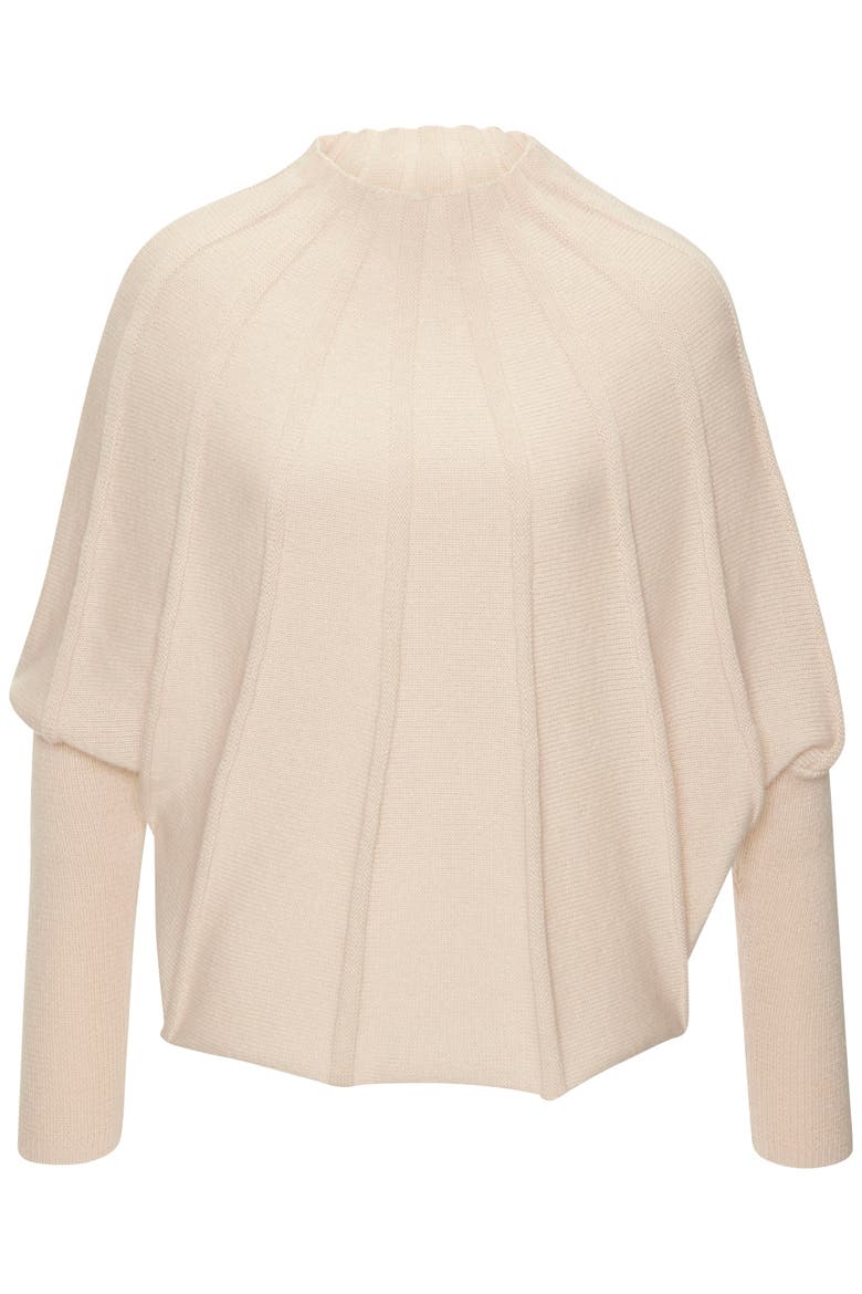 Mock Neck Ribbed Sweater, Alternate, color, Beige